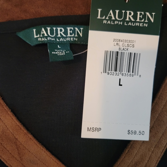 Ralph Lauren Black Tunic with Brown Trim - Picture 4 of 4